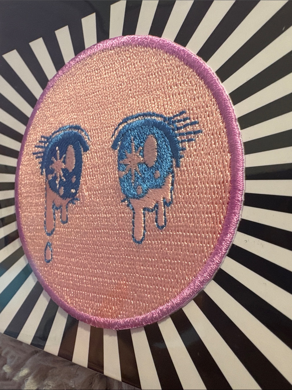 Eyes Pink & Blue Embroidered Patch — image 3 of 6